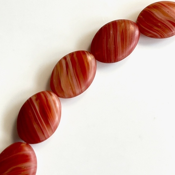 As Low As $2 Burnt Orange Hurricane Oval Matte Czech Glass Beads 16x12mm (8) - Picture 1 of 3